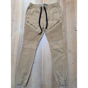 CSG Mens Slim Cargo Pants Large Beige Utility Pocket Casual EUC